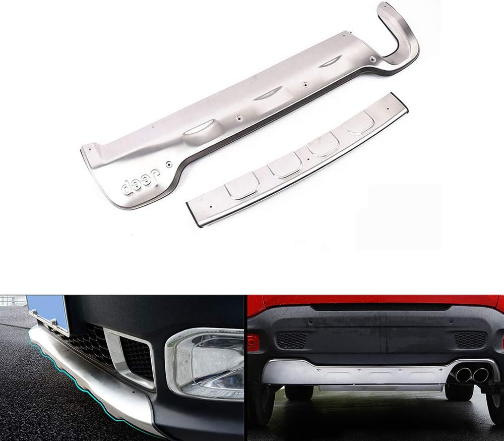 Stainless Steel Bumper Skid Plate Guard Set