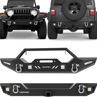 OEDRO Front and Rear Bumper Combo Jeep Wrangler TJ YJ 1987-2