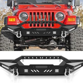 Peforway Full-Width Front Bumper Jeep Wrangler TJ YJ 1987-20